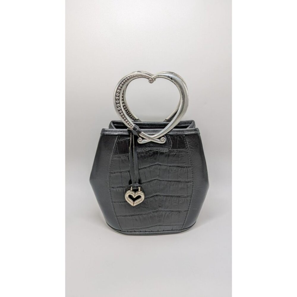 Brighton Black Corazon Mini-Tote Bag with Heart Handles